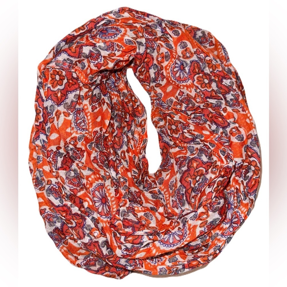 Red, orange, blue infinity fashion scarf